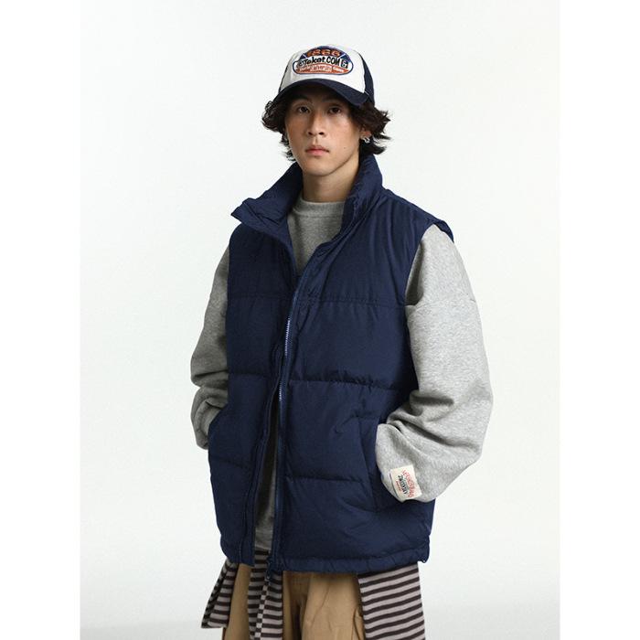 2025 Autumn/Winter Casual Pure Color Warm Down Vest Cape