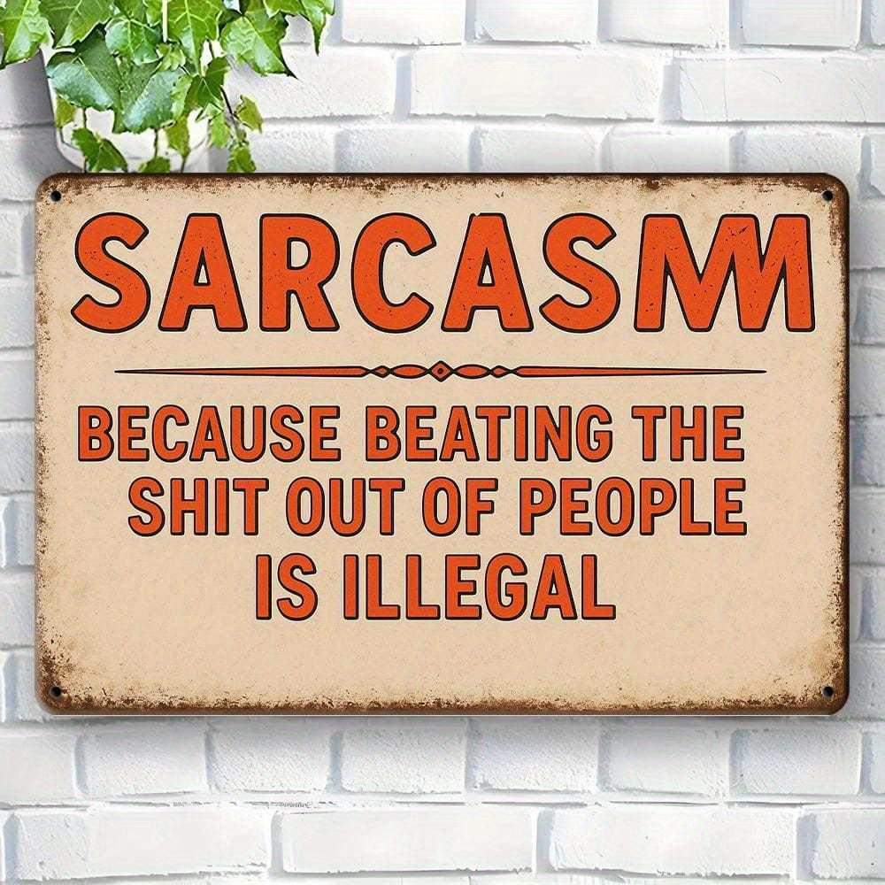 

Because Hitting Is Illegal sarcastic metal sign, 8x12 inch. чистый
