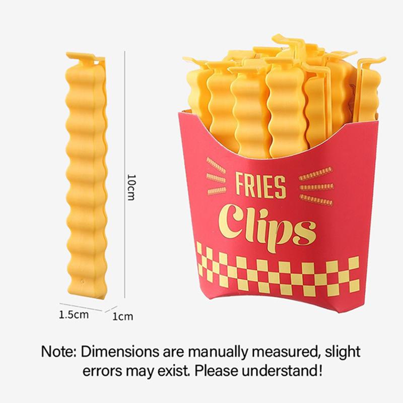 12PCS French Fry Shaped Sealing Clip Food Clips Plastic Bag Bag Clip for Snack Seasoning Sealing Strip Kitchen Storage DJ004