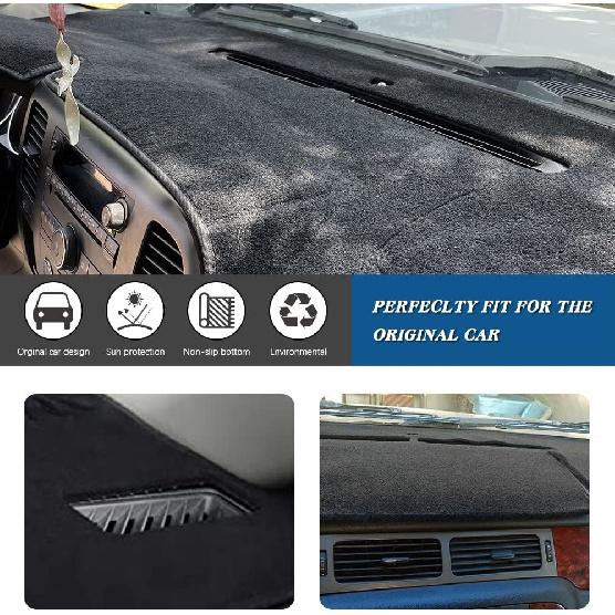 KEDAKEJI Black Dashboard Dash Board Cover Mat Carpet Compatible with 2007-2013 Chevrolet Silverado GMC Sierra