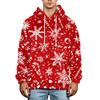 Men's Christmas Print Flannel Hoodie Plus Size Casual Hooded Sweatshirt for Fall and Winter