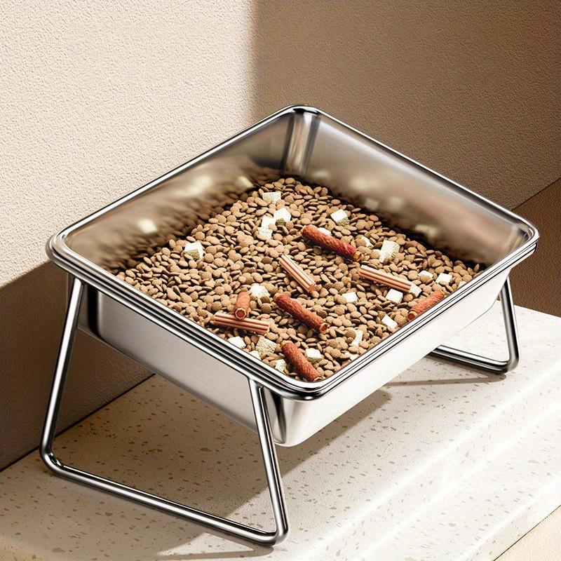 KEMORELA 2L Large Dog Food Bowl Anti-Tipping Dog Bowl Stainless Steel Dog Food Bowl Drinking Integrated Large Dog Pet Supplies
