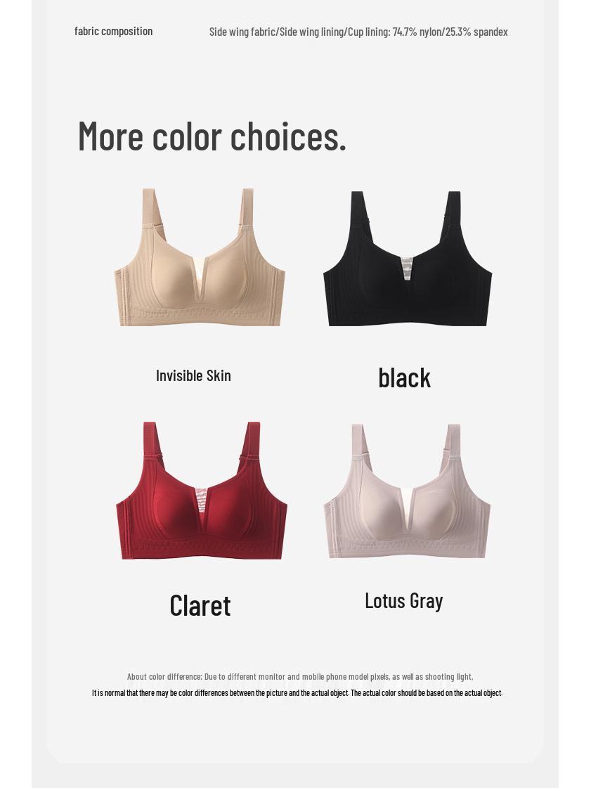 

Women s Shaping Bra: Full-Cup, Anti-Sagging, Side Support, for Large Busts - Seamless, Thin Style, Plus Size 3XL = 95BCD