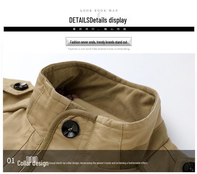 Herren Cross-Border Baumwolljacke - Lässig lockere Passform, Mittellang, Übergröße Oberbekleidung für Mittelalte & Ältere.