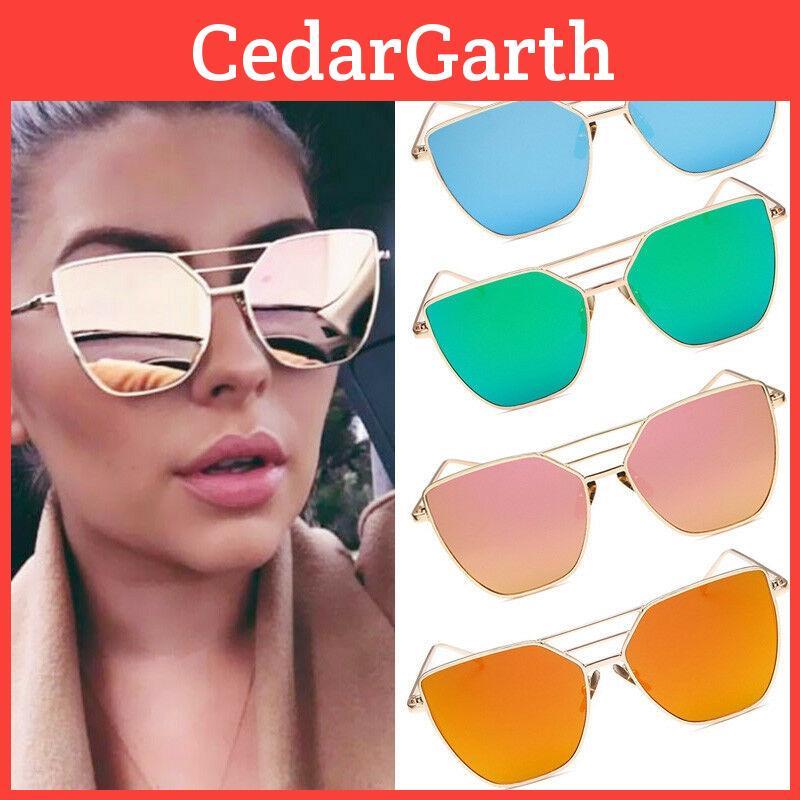 Timeless Fashion Women Aviator Mirror Lens Sunglasses In A Classic Steampunk Design