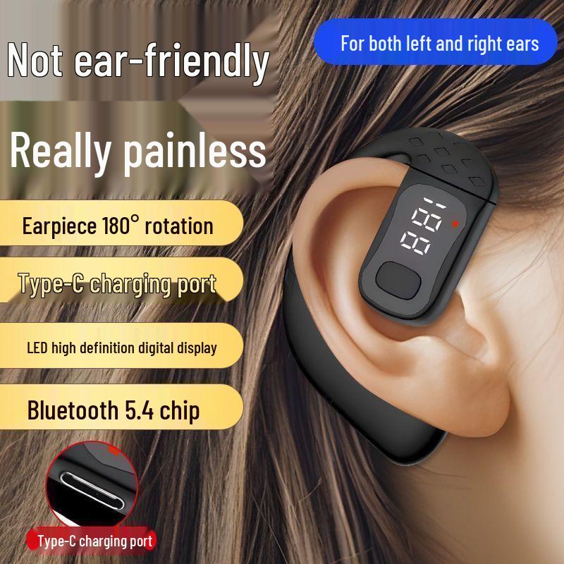 Universal Bluetooth Ear-Hook In-Ear Headphones with Digital Display, Compatible for Left and Right Ears (B01 Model)
