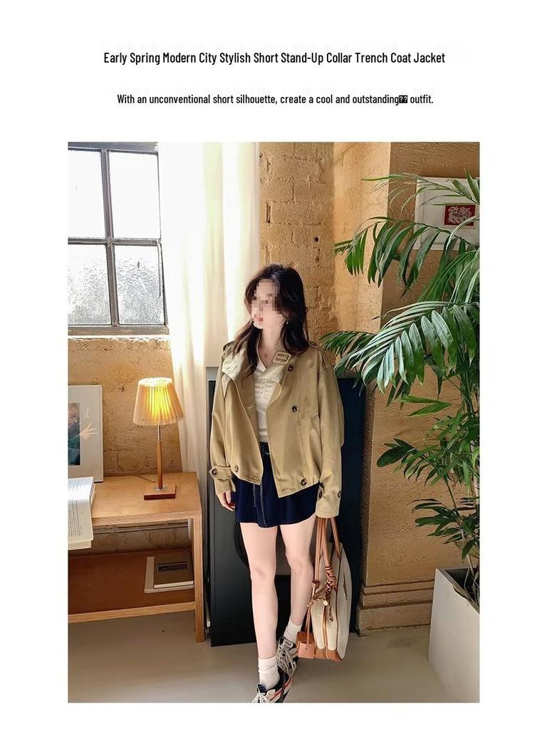 Korean Retro Lapel Single-Breasted Trench Coat - Versatile Spring/Autumn Women's Jacket