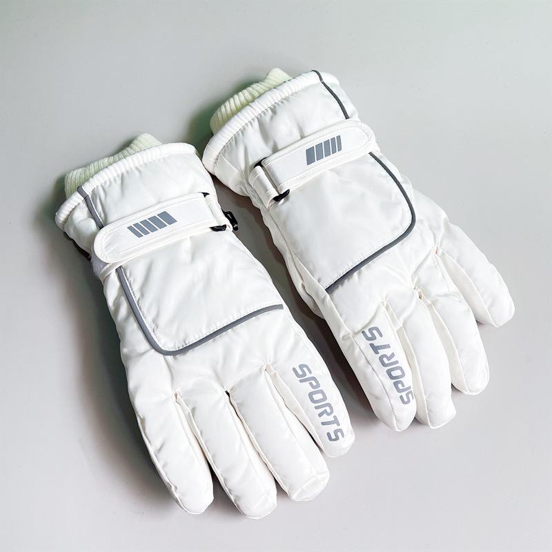 

Зимние лыжные перчатки унисекс с бархатной подкладкой — водонепроницаемые, нескользящие, совместимые с сенсорным экраном для езды на велосипеде и занятий спортом на открытом воздухе One Size