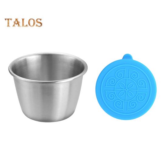 1/6Pcs Dipping Cup Stainless Steel Sauce Cup with Leakproof Lid 70ml Reusable Condiment Container for Lunch Boxes Picnics
