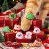 Jouets pour Chat de Noël pour Jouet de Fête, Peluche Douce Père Noël Bonhomme de Neige Élan Arbre Interactif Mâcher Morsure Jouet d'Enrichissement pour Animal de Compagnie Chats d'Intérieur Mignon Bas de Noël