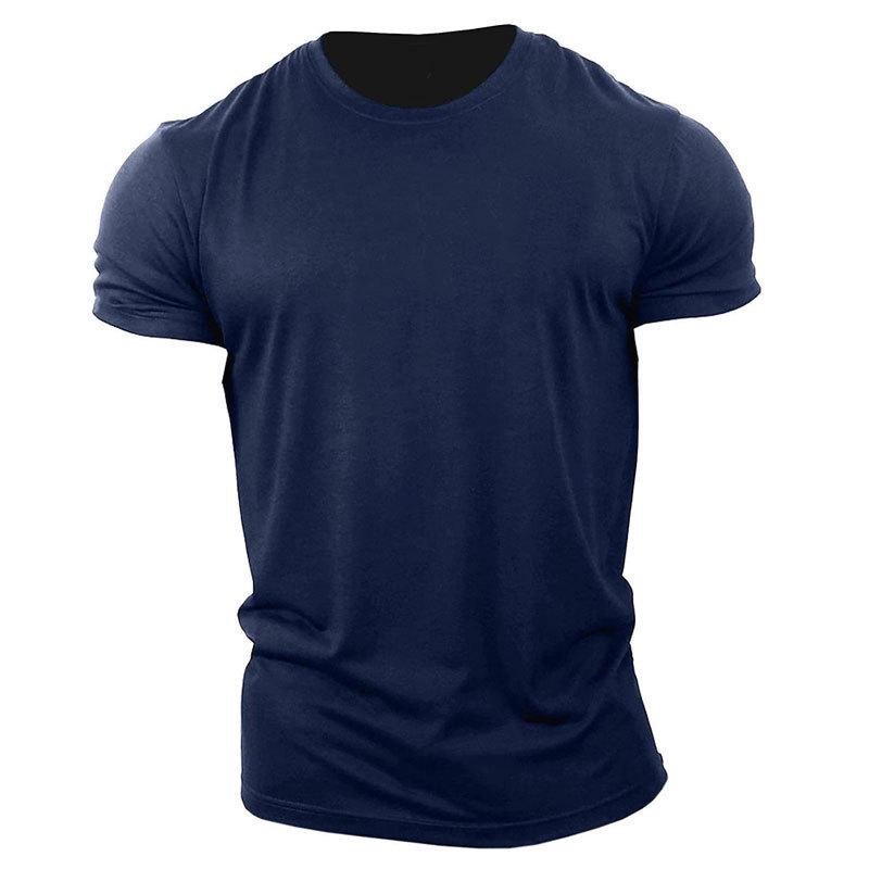 Men's Spring Sports Short-Sleeve T-Shirt with Custom Logo - European & American Style, Large Size, Breathable Cotton for Training