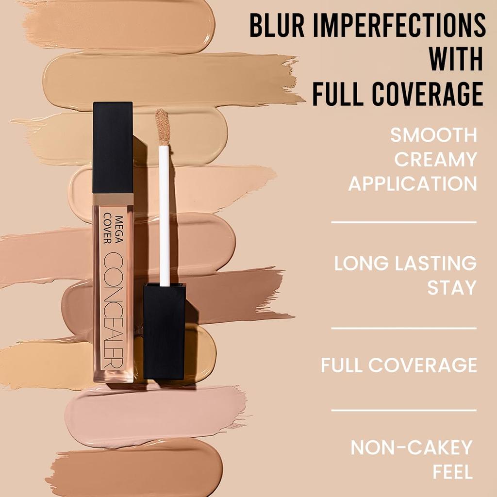 INSIGHT Mega Cover Concealer - MN35| Natural Matte Finish | Infused with Vitamin E, Green Tea | Long Lasting | Easily Blendable - 10g