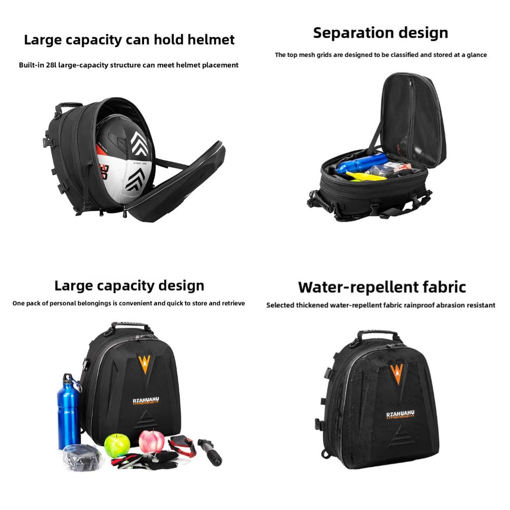Motorcycle Helmet Bag Tail Bag Multifunctional Rear Motorcycle Seat Bag Waterproof Motorcycle Bag Rider Backpack Luggage Storage
