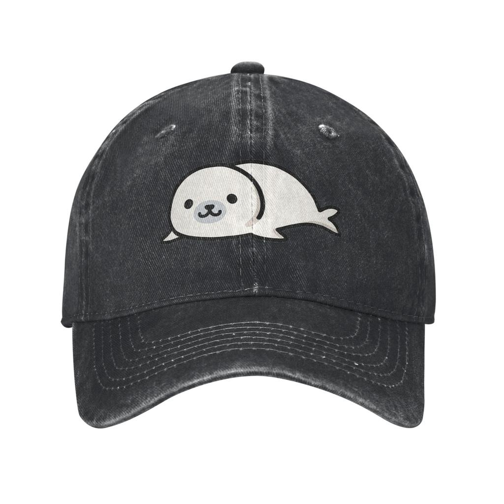 Seal Denim Fabric Cap Casual Baseball Caps Adjustable Hat Summer Unisex Baseball Hats