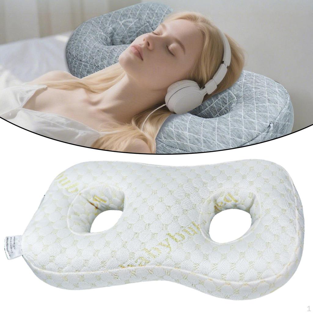 Hole Pillow for Ear Piercing, Neck Rest Ideal Relaxation and Headphones