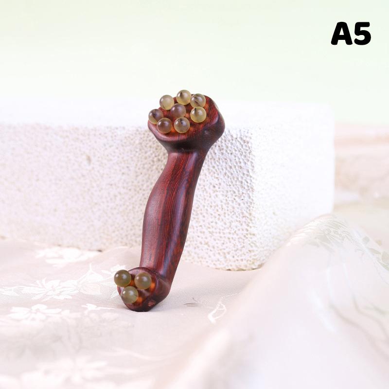 Wooden Handle Metal Ball Massage Tool - Multi-Color Body Relaxation Roller for Muscle Relief