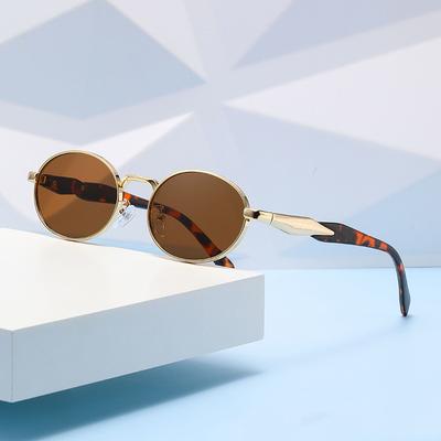 Óculos de Sol de Praia ao Ar Livre Festa Óculos de Sol Condução Óculos Uv400 Nova Moda Óculos de Sol Elípticos Mulheres Retrô Metal Óculos de Sol Homens