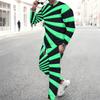Men Retro Mosaic Hexagon Marble Texture Print Long Sleeve Sweatshirt Jogger Pants Two Piece Suit