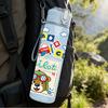 1PC Kids Toy Block Colorful Cartoon Print 750ml Color Plastic Sports Water Bottle Leakproof Flip Straw Lid Suitable for Sports Office Home Use