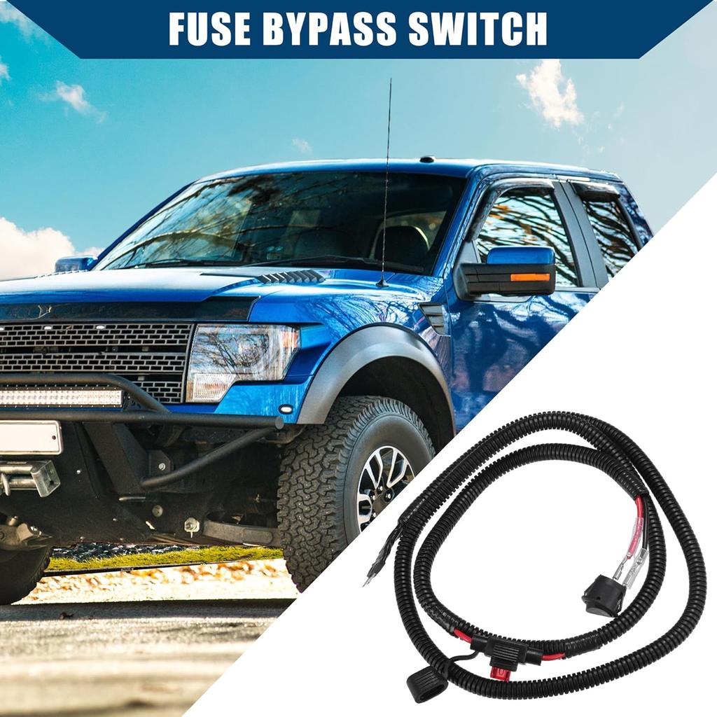 120cm Universal Automotive Switched Fuse Bypass Kit/Fuse Bypass Switch/Durable / 1 Pcs Black