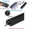 Port 7 Usb Hub 20 Power Adapter Cable Splitter With Power Onoff Switch High Speed Usb Micro Hub