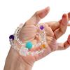 Natural High-Quality White Crystal Tianhe Stone Citrine Amethyst Multi-Circle Design Bracelet Bracelet.