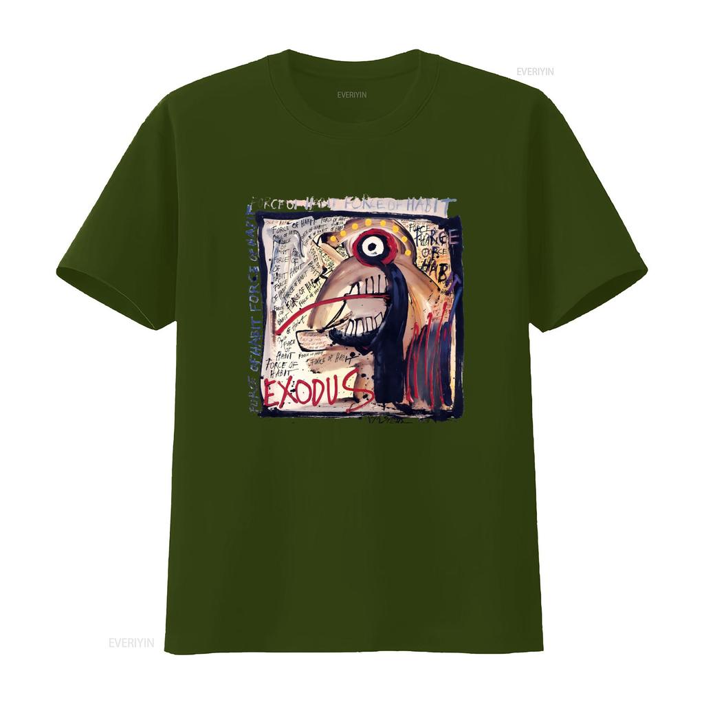 EXODUS T Shirt Force of Habit Art Print Bold Design Hot New Fashion vintage Washed Top For Everyday Wear streetwear graphic