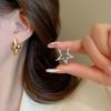 Classic Temperament Glossy Surface Metal Hollowed-out Star-shaped Hoop Earrings for Women Korea Charm Jewelry Accessories Gifts