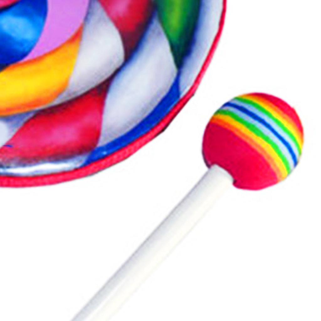 Children Hand Drum Multicolor Rainbow Percussion Instrument Musical Sound Education Tool 6in