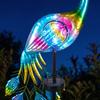 Solar Powered Outdoor Garden Light Decorative Peacock Stake Lamp with Metal Frame and LED Bulb for Yard Patio Lawn Pathway Lighting
