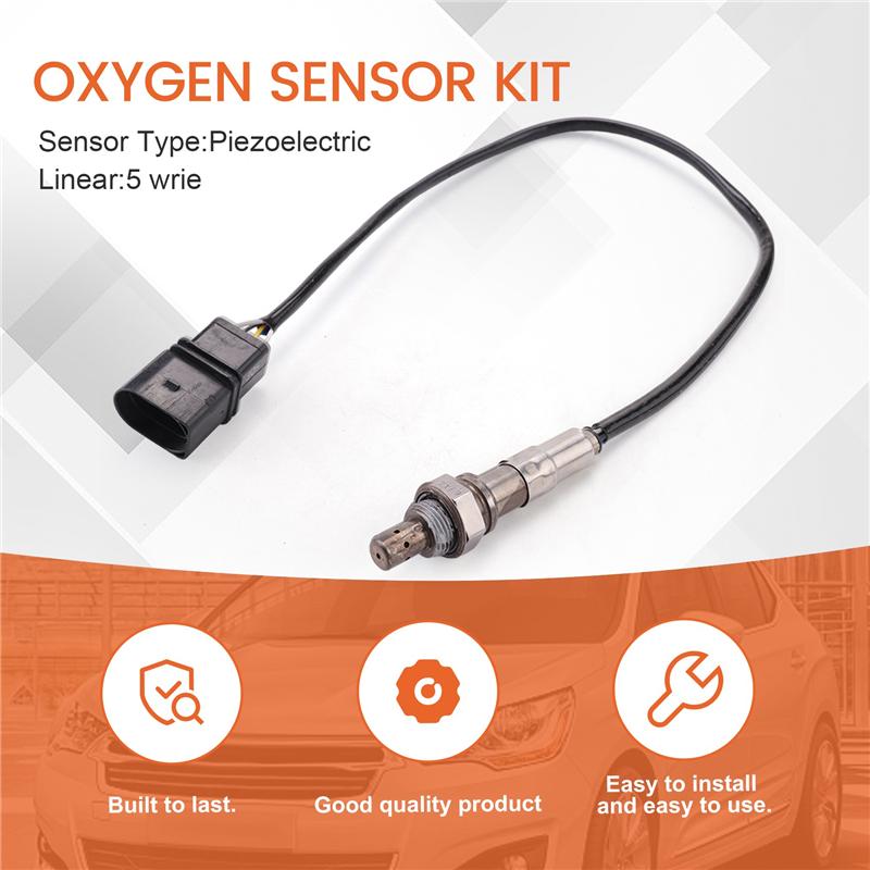 5 Wires Oxygen Sensor 06A906262BR For V W Golf Plus Touran 1.6 &  A3 2003-2011 1.6 Lambda Probe Sensors 06A906262CF-M53K