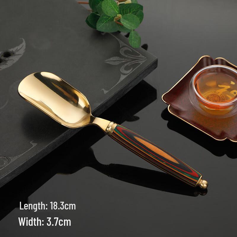 Stainless Steel Tea Leaf Spoon with Ebony Handle