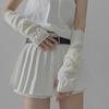 Slouchy Bow Knitted Arm Warmers Long Wrist Cuffs JK Style Sleeve Covers  Street