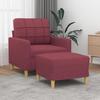 VidaXL Armchair with Footrest Bordeaux Red 60 Cm Fabric, Sofa, Armchair, TV Armchair, Single Sofa, Seat, Sofa 3200999