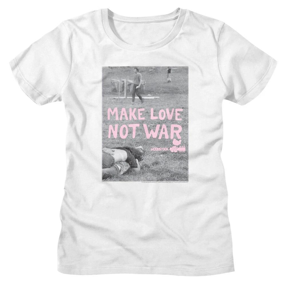 Woodstock 1969 Make Love Not War Women s T Shirt Rock & Soul Music L