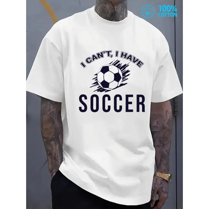 European Size Soccer Fan Tee T Shirts Cotton Tshirts Men's Cotton Gifts Elegant High Quality White Hip-hop Street Style for Summer Casual Daily