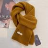 Womens Mens Pure Wool Scarf Winter Warm Solid Color Knit Neckwear Couples
