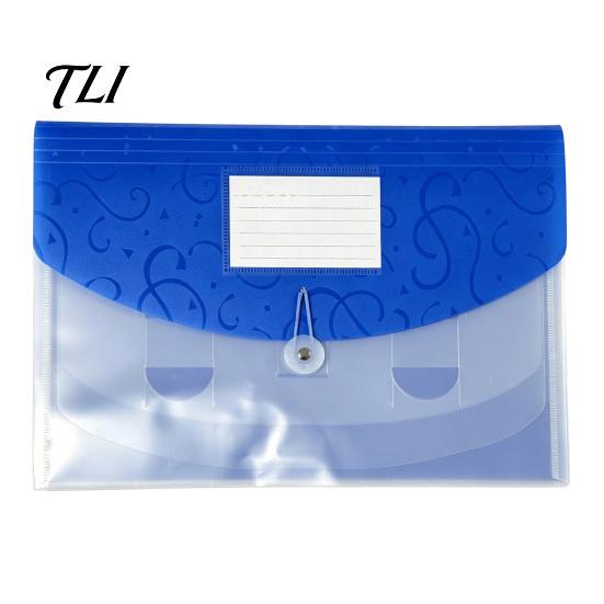 Waterproof Paper Storage Expandable Document Folder with Label Slot, Layered Design PP File Durable Bag Envelope, Secure Rope Closure Organizer