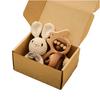 4 Pcs Baby Wooden Crochet Rattle Toys Natural Wooden Teether Animal Rattle Montessori Toy Eco Friendly Infant Newborn Gift