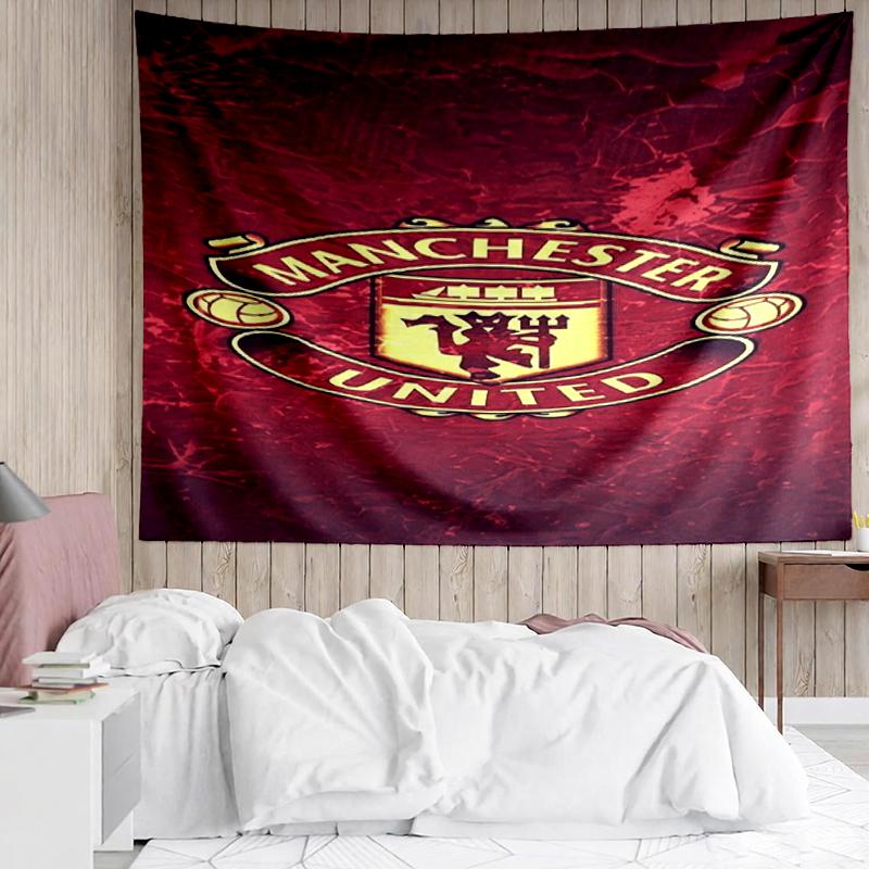 Manchester United Print Tapestry, Backdrop, Easy Setup, Ideal for Bedroom, Office & Living Room, with Aesthetic Wall Hanging Decor.