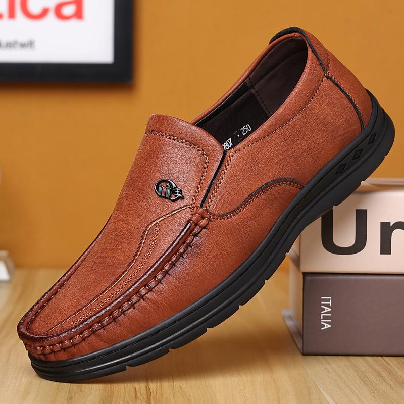 

Men S Leather Shoes Men S Business Formal Wear Shoes Casual Soft Leather Shoes For Mens JZ-19807 44 коричневый