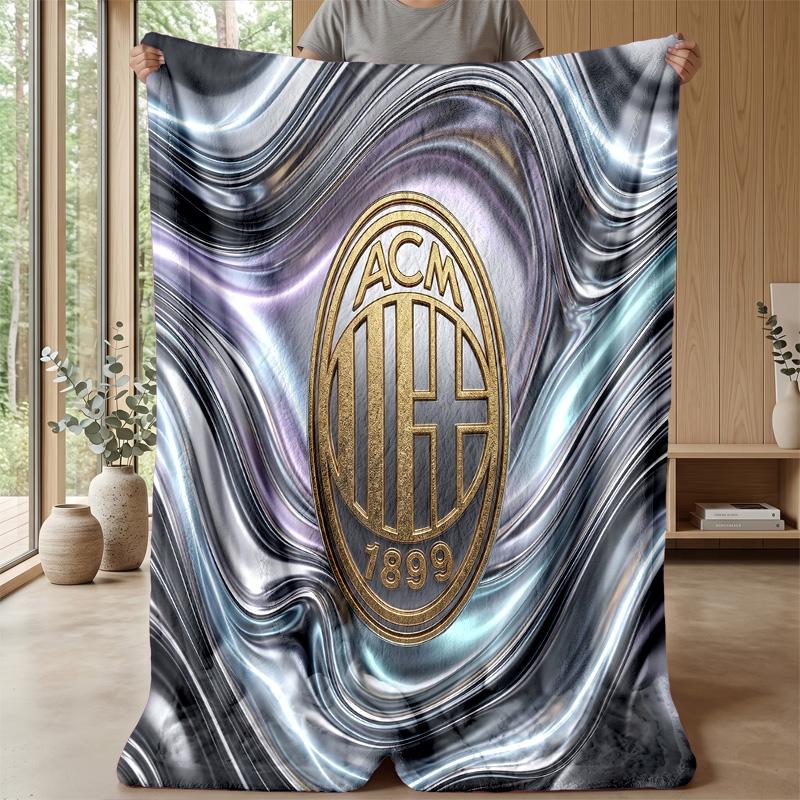 AC Milan Theme blanket Soft Flannel Blanket Plush Throw Blanket Cozy Sofa Bed Blanket for Home Decor