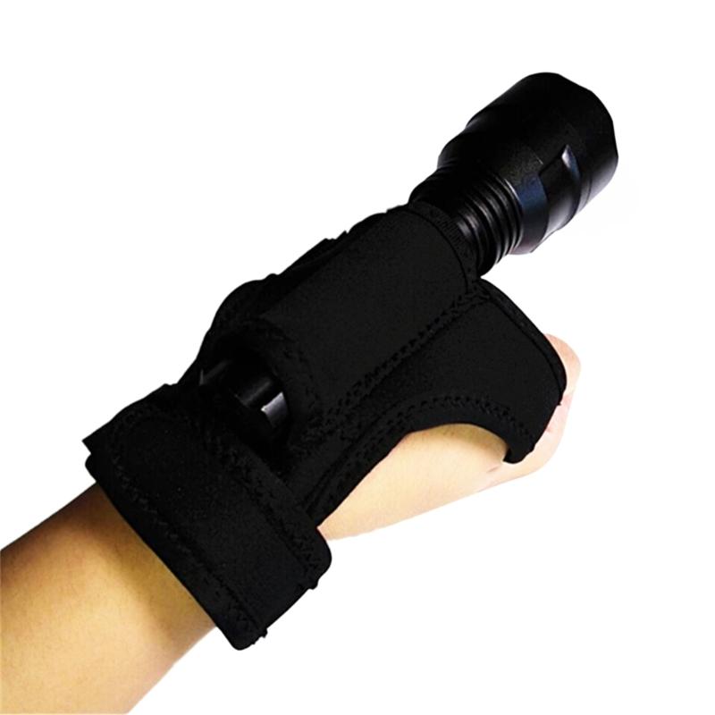 Scubas Diving Light Hand Mount LED Flashlight Adjustable Wrist Strap Diving Flashlight Glove Hands Frees Torch Holder