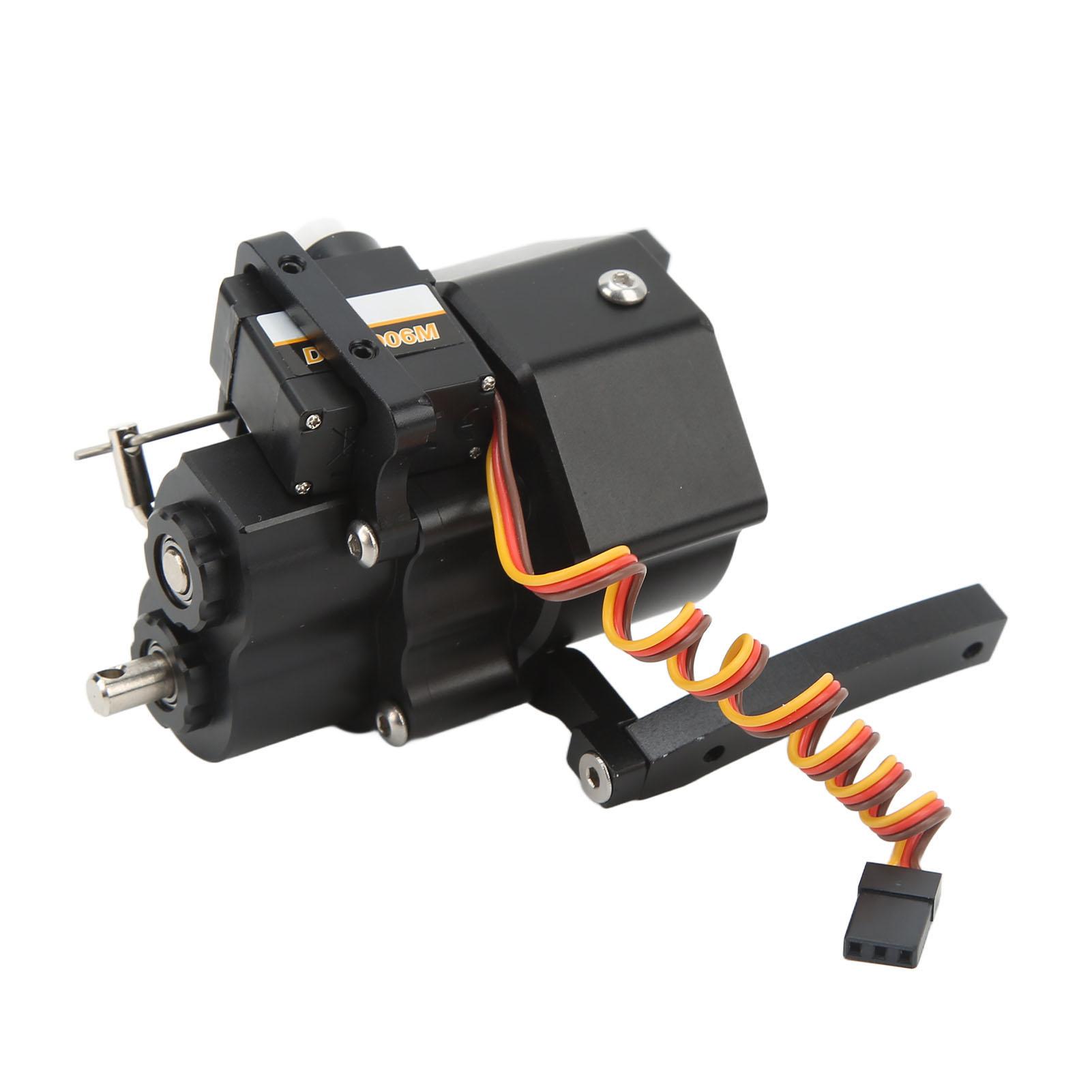 

RC Front Gear Box Aluminium Alloy Double Speed Perfect Size Anodized Surface 110 Crawler Gear Box чорний