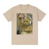 Subway Cat Meme T-shirt Gen Z Joke Stupid Brainrot Cat Lover Gift T-shirts Funny Kitty Cool Cotton Short Sleeve T-Shirts Unisex