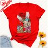 Happy Easter Tshirt Bunny With Floral Crown Egg Basket Graphic Artistic Aesthetic Breathable Casual Festive Outfits For Spring