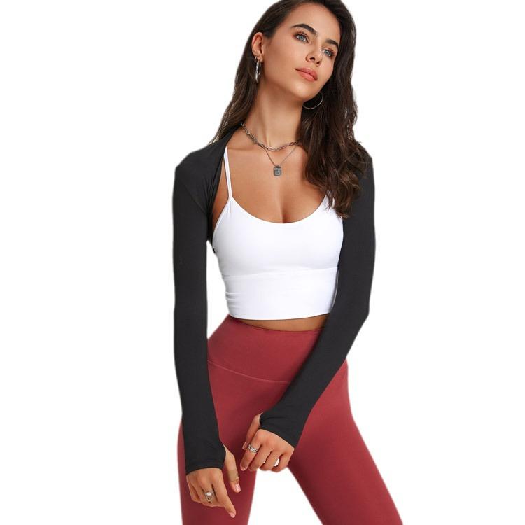 Spring/Summer Long Sleeve Yoga & Dance Cardigan - Solid Color Vest Cover-Up