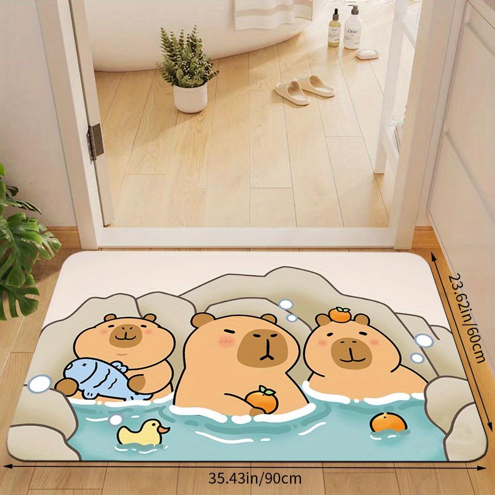 

VIKAMA Cartoon Brown Dolphin Bathroom Mat Waterproof Non-Slip Doormat Welcome Mat Rug For Bedroom Carpet For Live Room Home Deco 40X60CM (1.3X2FT