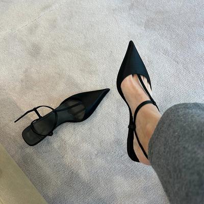 Pointed Sandals with Low Heels