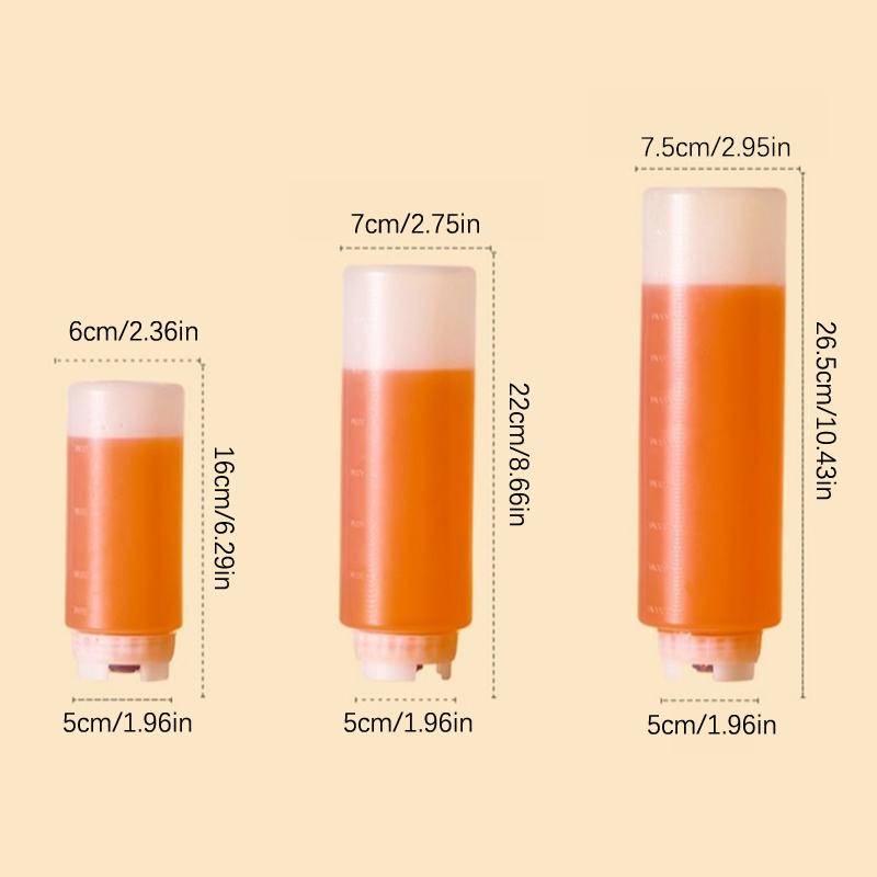 Inverted Plastic Squeeze Bottles, Refillable Tip Large Valve Dispenser Condiment Squeeze Bottle